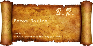 Beros Rozina névjegykártya